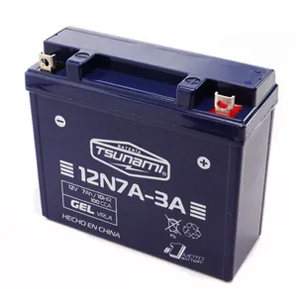 Bateria Convencional 12N7A-3A 12V-7Ah Gel Delgada) Honda Cgr125 Storm Loncin Lx150 Fx200 Xy200 Gy Enduro200 Gy200 Xy150 Suzuki En125