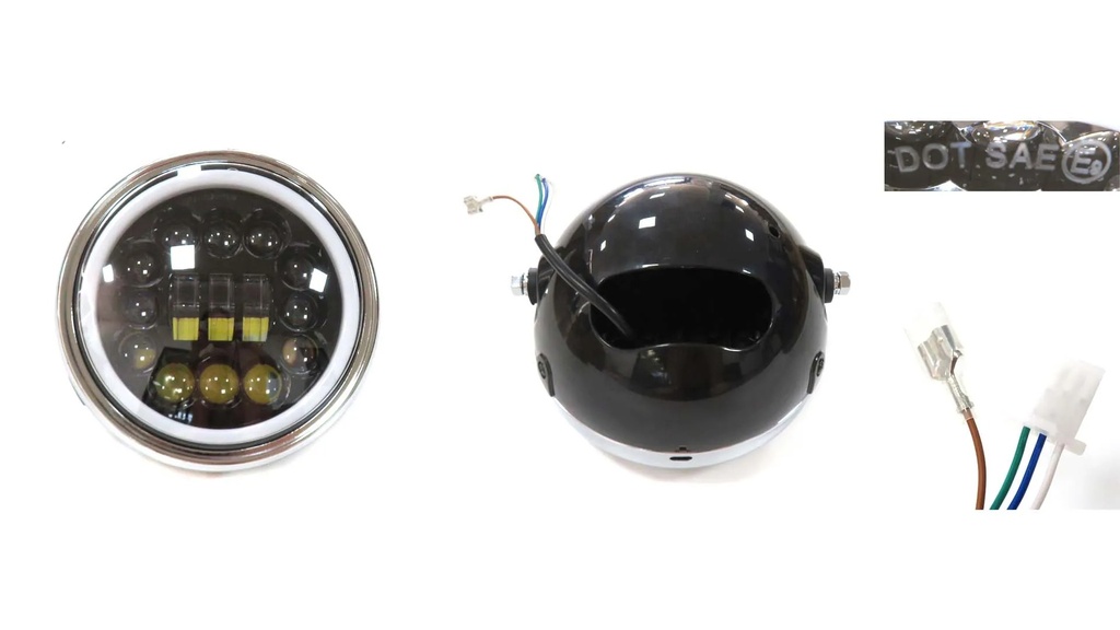 Faro Led Delantero Universal Adaptable Yamaha Dte Calimatic Rx100 Rx115 Rx125 Rx135 Suzuki Ts125 Ts185 Moto China