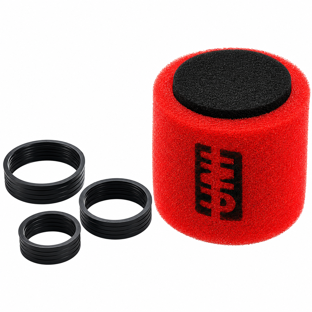 Filtro Aire Universal 35MM 42Mm 49MM 53MM Plateado Xtr Yamaha Dtk125 Dtk175 Trail Dte Calimatic Rx100 Rx115 Rx125 Rx135 Suzuki Ax100 Ts125 Ts185 Dr200 Honda Xl200 Tornado Xr250 Xl185