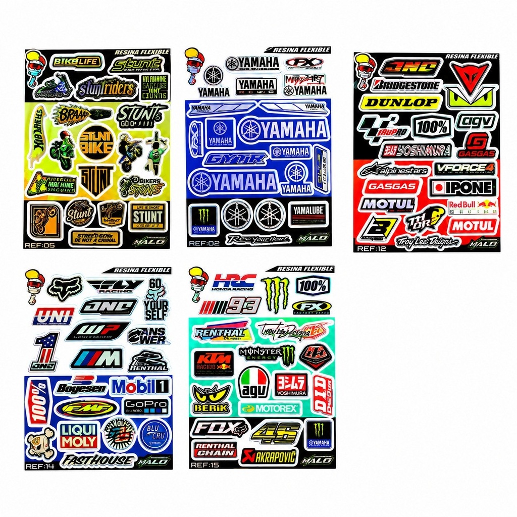 Calcomania De Resina Full Color Universal 20 pcs Honda Crf230 Xr250 XR150 Tornado Bross Suzuki Ax100 Gn125 Ts125 Ts185 Dr200 Gs125 Ax4 Yamaha Dte Calimatic Trail Rx100 Rx115 Rx135 Dtk Xtz Yb125 Ybr125 Axxo Daytona Dukare Igm Loncin Motoruno Ranger Shineray Shm Sukida Thunder Tuko Tundra Z1 Factory
