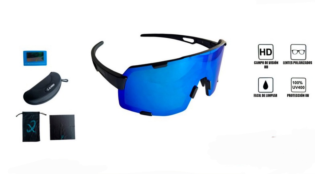 Gafas Lente Polarizada Medio Marco Lente Azul