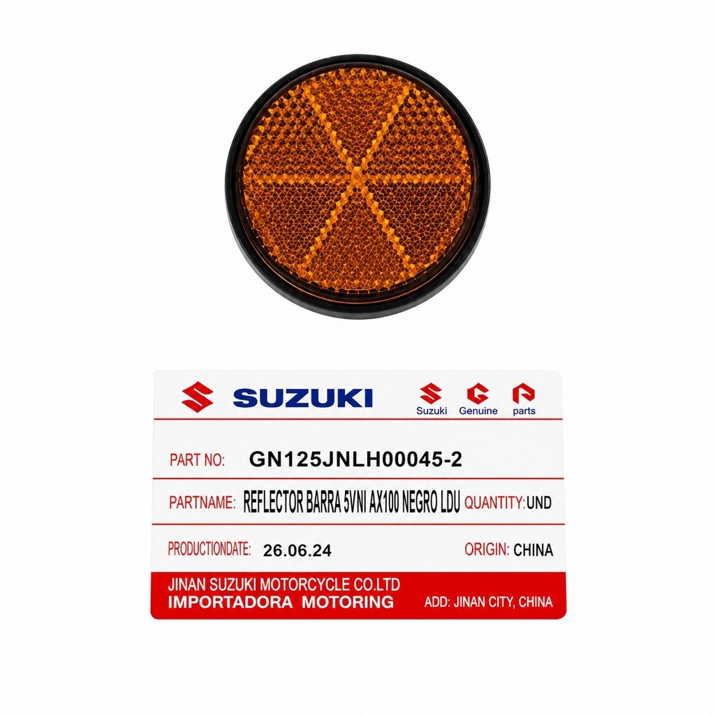 Reflectivo Seguridad Redondo 5Mm Negro Amarillo Suzuki Gn125 AX1OO JNLH00045-2