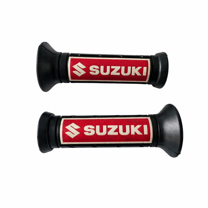 Manillar Grips Puños De Lujo Moto Logo Suzuki Ts125 Ts185 Ax100 Gn125 Dr200 Gixxer Rojo