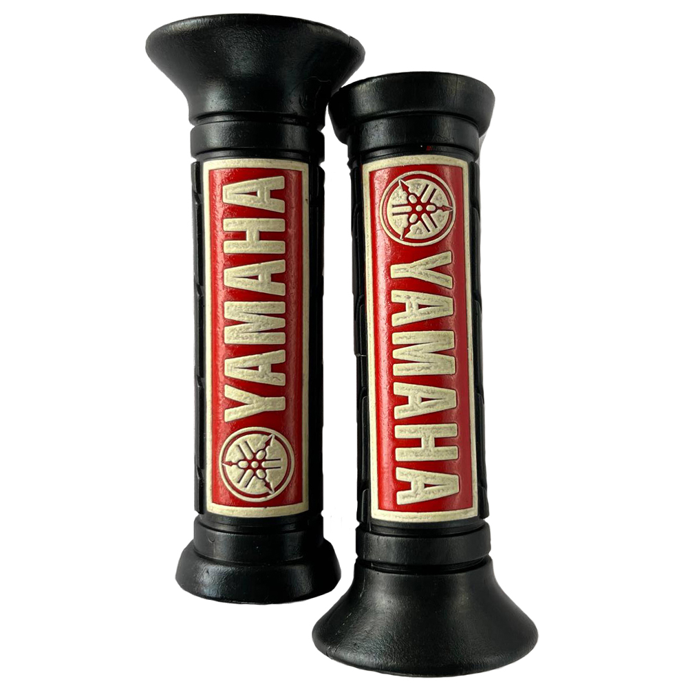 Manillar Grips Puños De Lujo Moto Negro Rojo Logo Yamaha Dtk Dte Calimatic Trail Rx100 Rx115 Rx125 Rx135 Rs100 Xtz Yb125 Bugallo