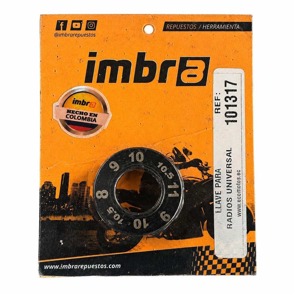 Llave Ajusta Rayos Universal Imbra Honda Crf230 Xr250 XR150 Tornado Bross Suzuki Ax100 Gn125 Ts125 Ts185 Dr200 Gs125 Ax4 Yamaha Dte Calimatic Trail Rx100 Rx115 Rx135 Dtk Xtz Yb125 Ybr125 Axxo Daytona Dukare Igm Loncin Motoruno Ranger Shineray Shm Sukida Thunder Tuko Tundra Z1 Factory
