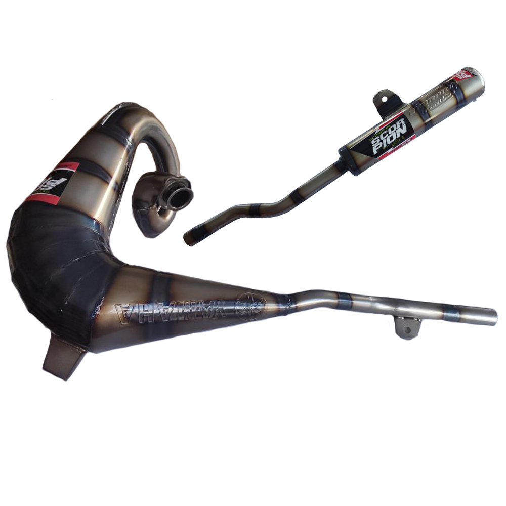 Escape Pipeta Y Silenciador Tipo Caracol Estilo Quemado Escorpion Yamaha Dtk