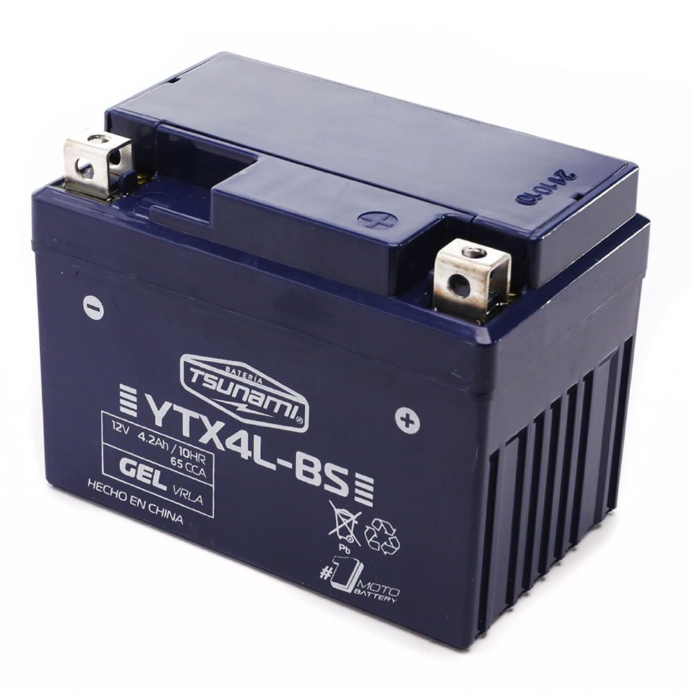 Bateria Ytx4L-Bs De Gel Suzuki Ts185 Ts125 Axxo Mx4250(21-22) Bajaj P100(17-19) P100Es(20-23) Honda Crf230F(03-12) Dio(17-22) Dreamneo(16-22) Navi(17-22) Wave(09) Husqvarna Fc250(18-23) Ktm 300Excsixdays(18-21)(23)