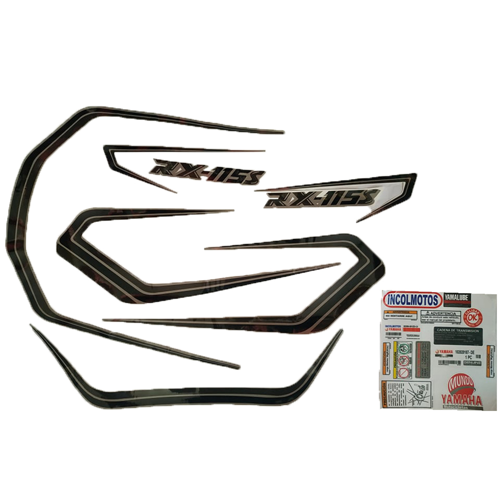 Calcomania Completa + Advertencias Yamaha Rx115S Col