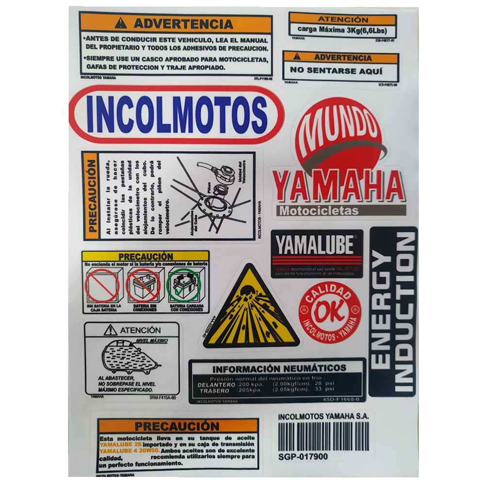 Calcomania Advertencia Yamaha Dtk