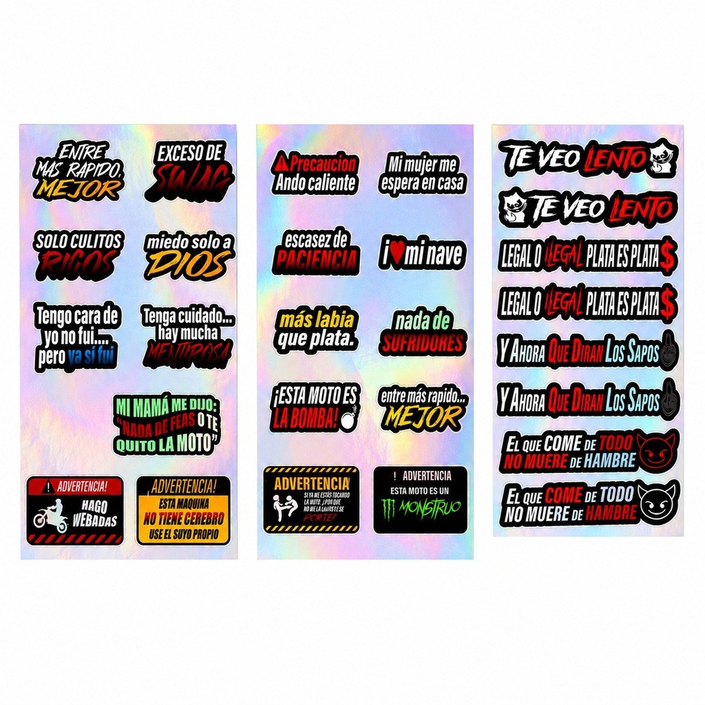 Calcomania Frases Honda Crf230 Xr250 XR150 Tornado Bross Suzuki Ax100 Gn125 Ts125 Ts185 Dr200 Gs125 Ax4 Yamaha Dte Calimatic Trail Rx100 Rx115 Rx135 Dtk Xtz Yb125 Ybr125 Axxo Daytona Dukare Igm Loncin Motoruno Ranger Shineray Shm Sukida Thunder Tuko Tundra Z1 Factory