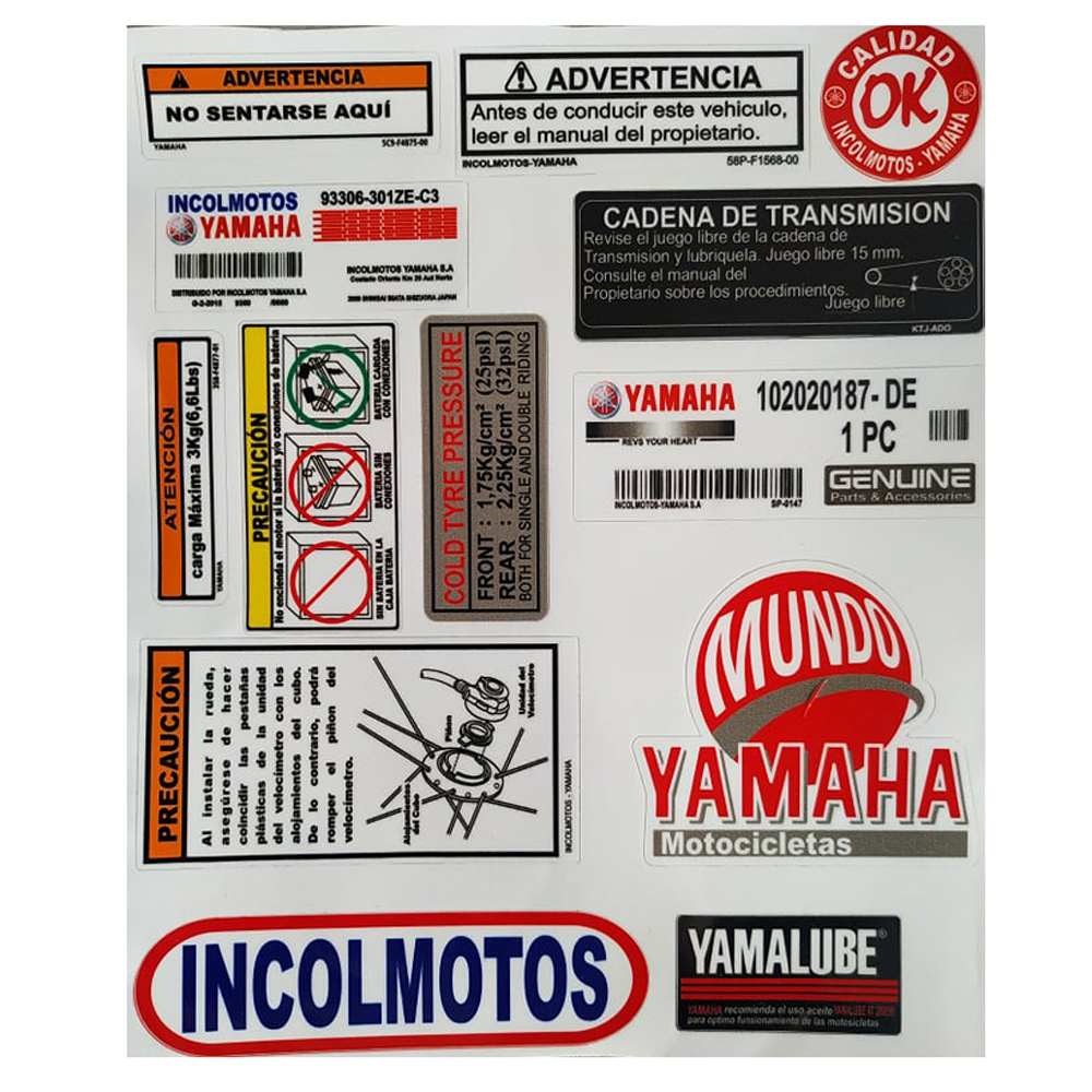 Calcomania Advertencia Yamaha Rx100 Rx115 Rx125 Rx135