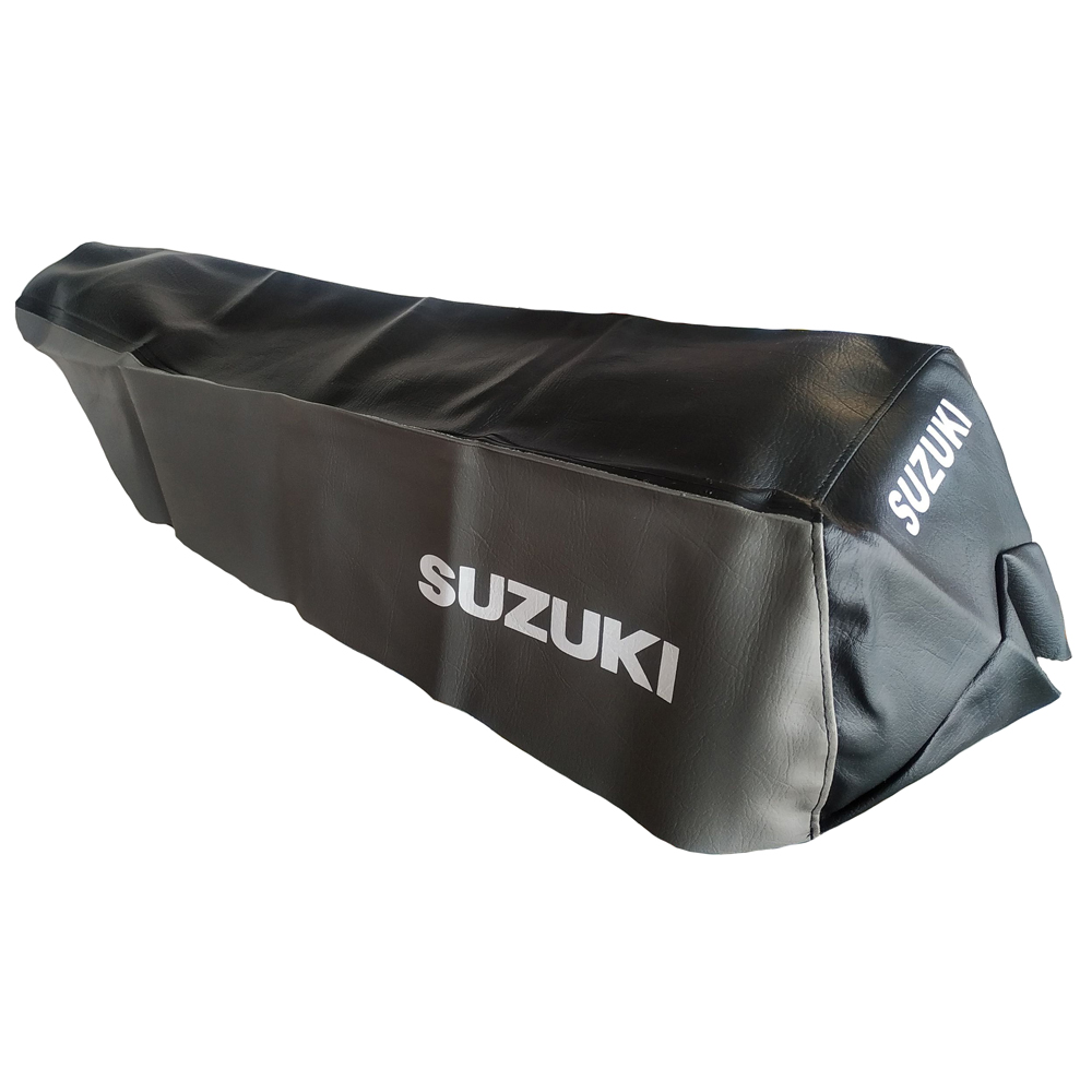 Forro Montura Suzuki Ts185 Estampado Suzuki Bicolor Negro Gris