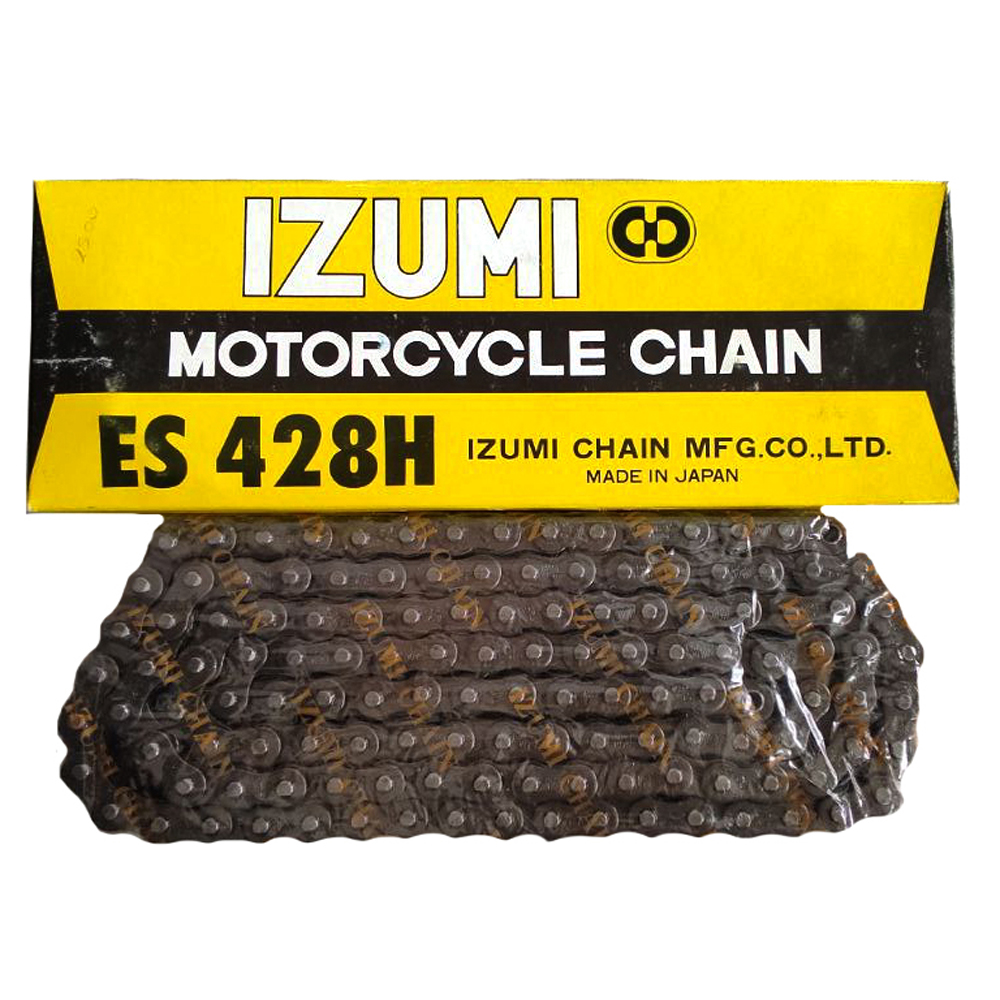 Cadena 428H 132L Negro Izumi Jp Suzuki Ax100 Gn125 Ts125 Gixxer150 Yamaha Rx100 Rx115 Rx125 Rx135 Dtk125 Dtk175 Dte Calimatic Trail Xtz125 Yb125 Ybr125