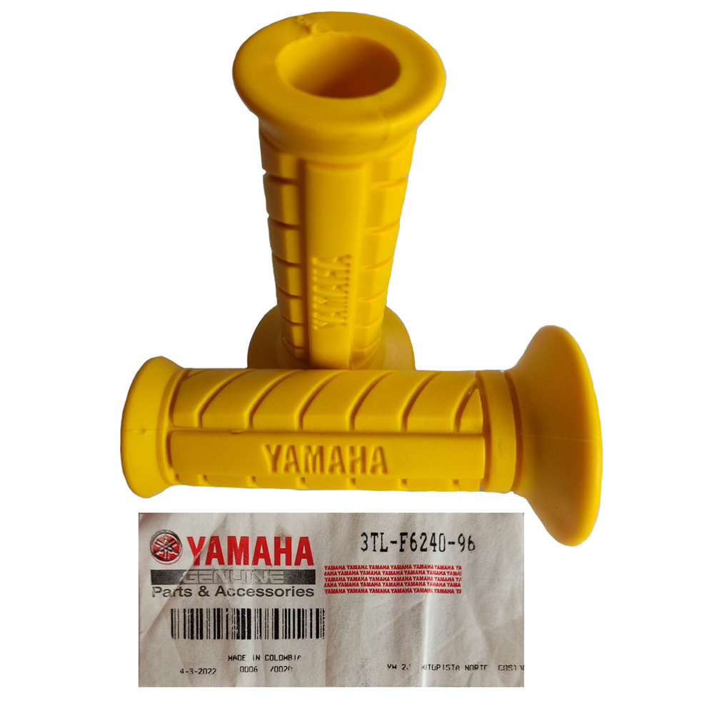 Puño Grips Manillar Yamaha Dtk175 Dtk125 Calimatic Dte Rx100 Rx115 Rx125 Rx135 3Tl-F6240-96 Amarillo Genuino Con Tope