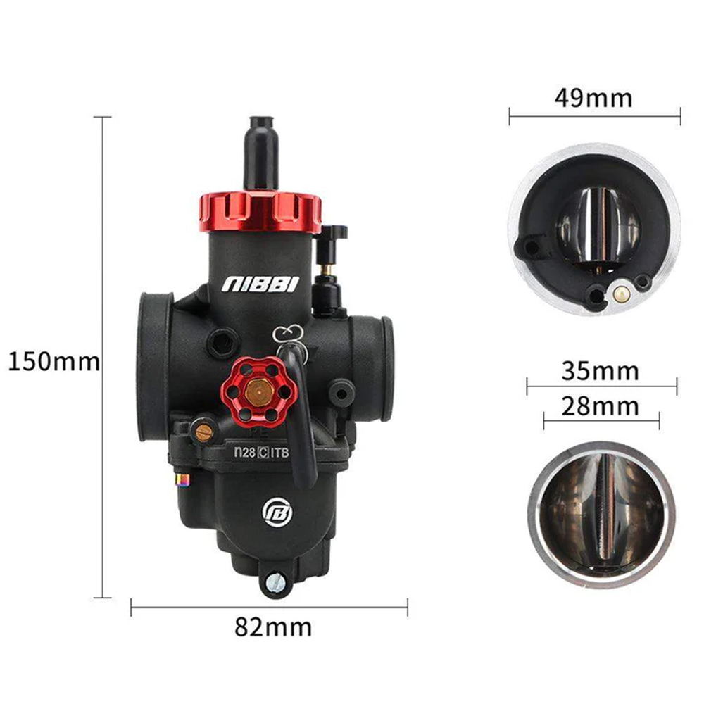 Carburador Racing Embolo Redondo Pe28Yj Nibbi Yamaha Suzuki Honda Factory