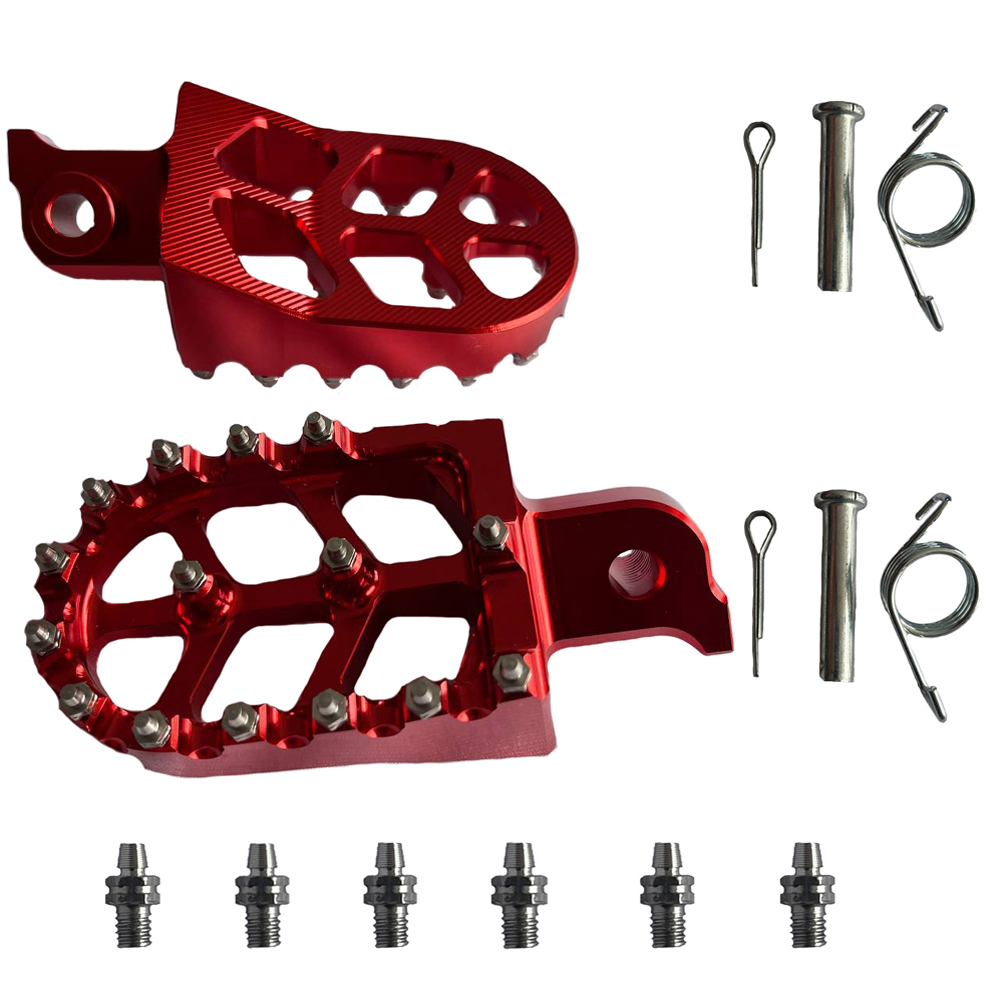 Estribo Reposapie Delantero Universal Yamaha Dtk125 Dtk175 Calimatic Dte Suzuki Ts125 Ts185 Dr200 Honda Tornado Xr250 Crf230 Rojo