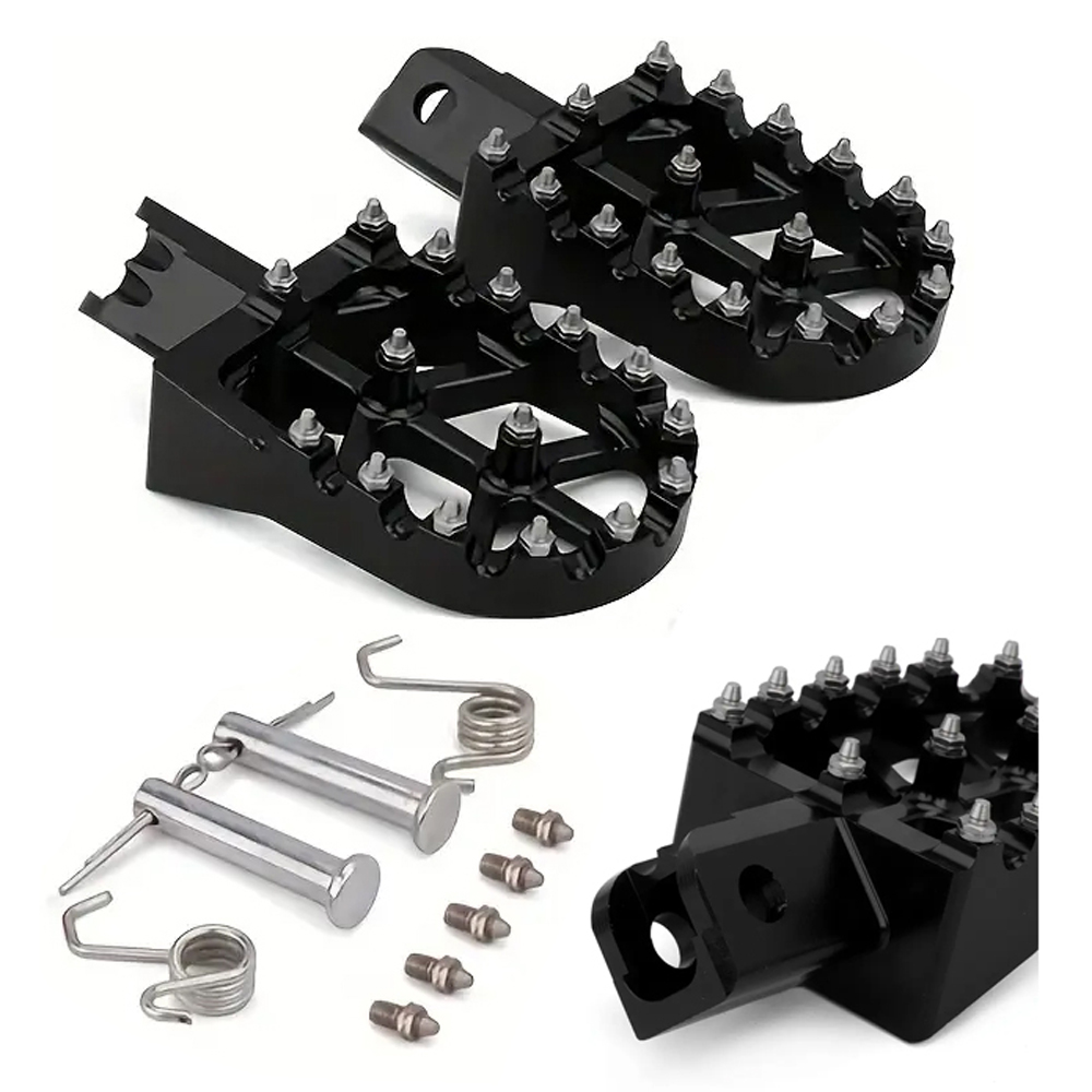 Estribo Reposapie Delantero Universal Yamaha Dtk125 Dtk175 Calimatic Dte Suzuki Ts125 Ts185 Dr200 Honda Tornado Xr250 Crf230 Redondo Negro