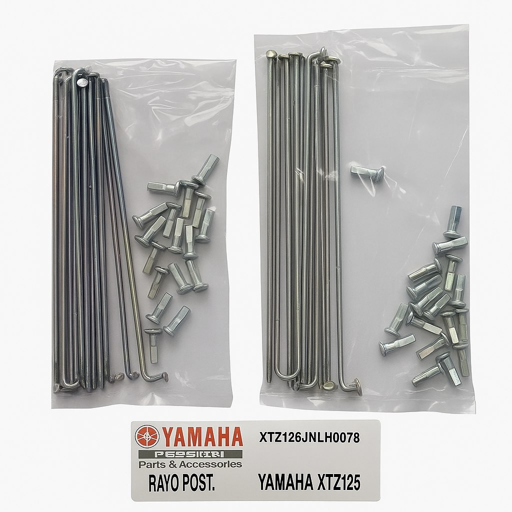 Conjunto De Rayos / Radios Rueda Posterior Yamaha Dtk125 Dtk175 Dte Calimatic Xtz125 Trail Suzuki Ts185 Ts125Er Gxt200 Qingqi200