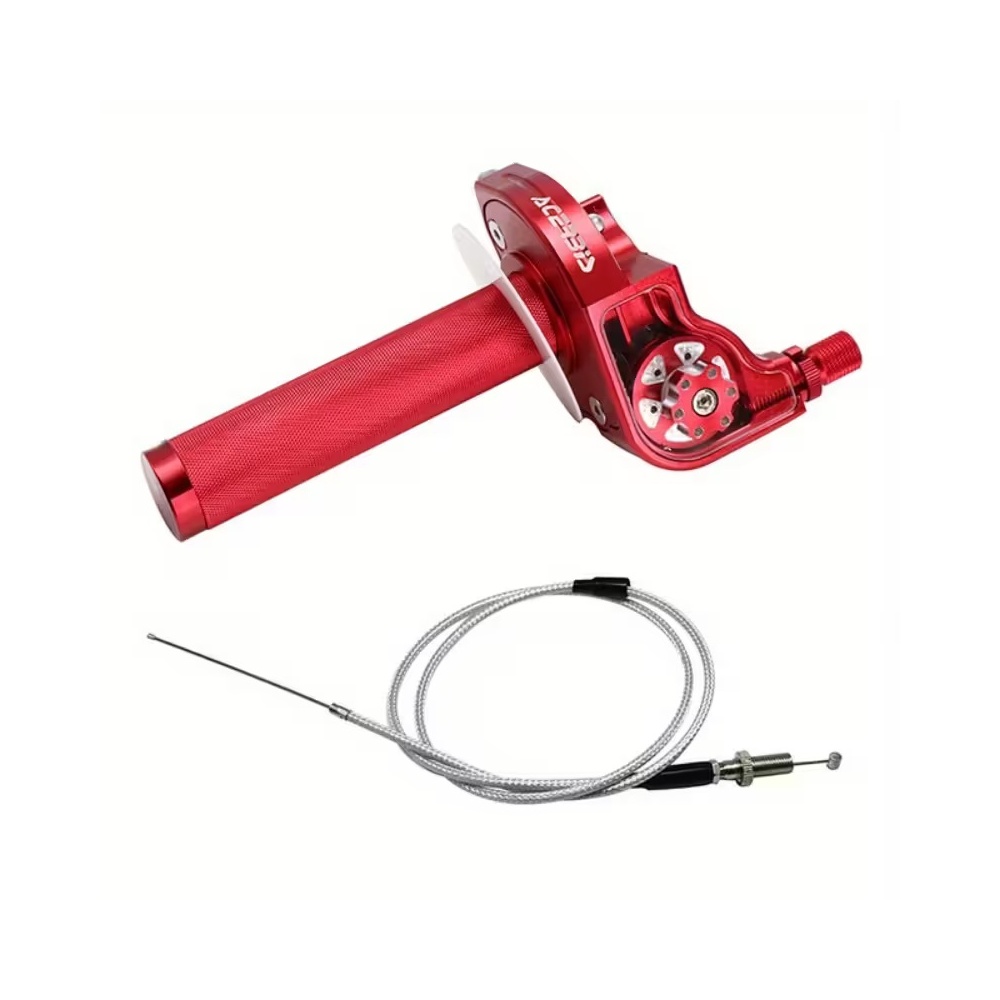 Acelerador 1/4 Universal Rosca 10Mm Tapa Transparente Rojo Yamaha Dtk Dte Calimatic Rx100 Rx115 Rx125 Rx135 Suzuki Ts125 Ts185 Ax100 Dr200 Honda Tornado Xr250 Ktm