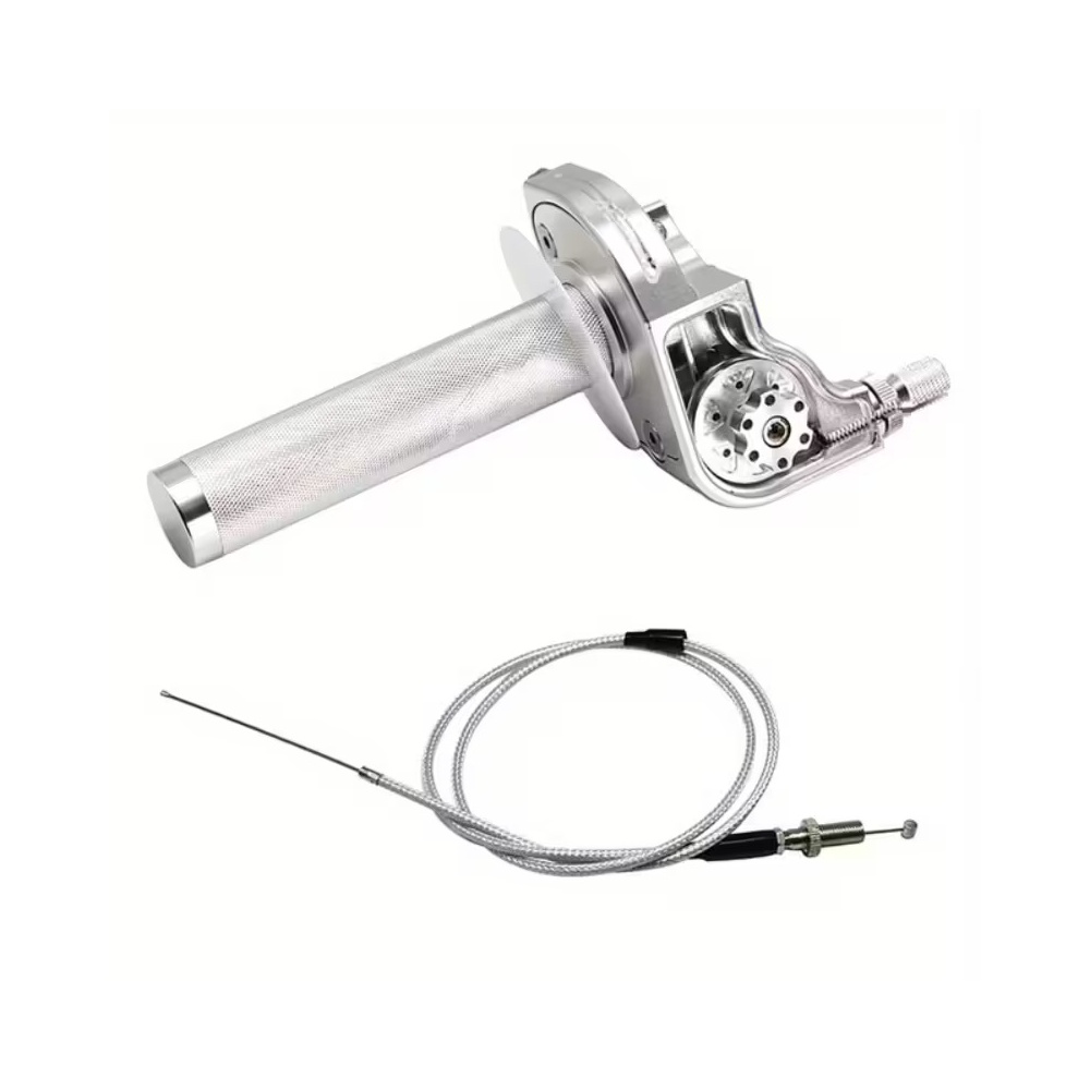 Acelerador 1/4 Universal Rosca 10Mm Tapa Transparente Aluminio Natural Yamaha Dtk Dte Calimatic Rx100 Rx115 Rx125 Rx135 Suzuki Ts125 Ts185 Ax100 Dr200 Honda Tornado Xr250 Ktm