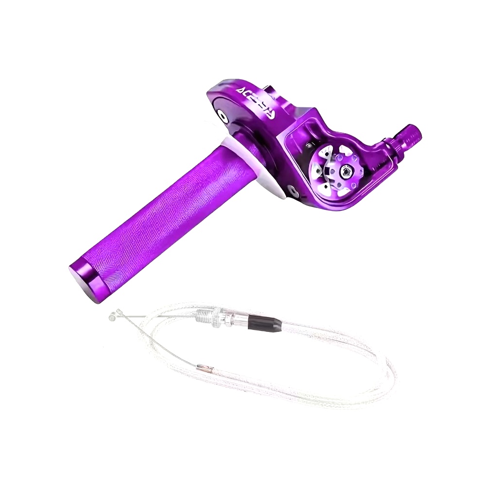 Acelerador 1/4 Universal Rosca 10Mm Tapa Transparente Morado Yamaha Dtk Dte Calimatic Rx100 Rx115 Rx125 Rx135 Suzuki Ts125 Ts185 Ax100 Dr200 Honda Tornado Xr250 Ktm