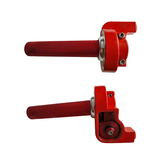 Acelerador 1/4 Universal Black Hot Parts Rojo Yamaha Dtk Dte Calimatic Rx100 Rx115 Rx125 Rx135 Suzuki Ts125 Ts185 Ax100 Dr200 Honda Tornado Xr250