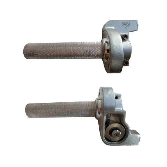 Acelerador 1/4 Universal Black Hot Parts Aluminio Natural Yamaha Dtk Dte Calimatic Rx100 Rx115 Rx125 Rx135 Suzuki Ts125 Ts185 Ax100 Dr200 Honda Tornado Xr250