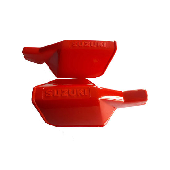 Cubre Manos Corto Universal Rojo Logo Suzuki Ts125 Ts185