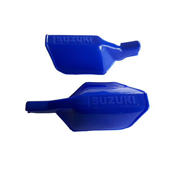 Cubre Manos Corto Universal Azul Logo Suzuki Ts125 Ts185