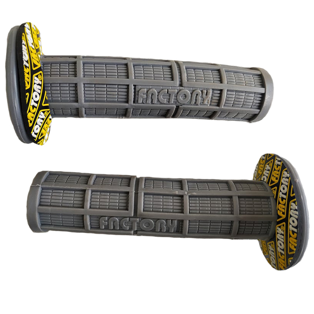 Manillar Grips Puños Tipo Protaper Competencia Gris Yamaha Dtk125 Dtk175 Dte Calimatic Trail Xtz125 Ybr125 Yb125 Rx100 Rx115 Suzuki Ax100 Ax4 Gixxer Ts125 Ts185 Dr200 Honda Xl200 Xr250 Tornado Xr190 Factory