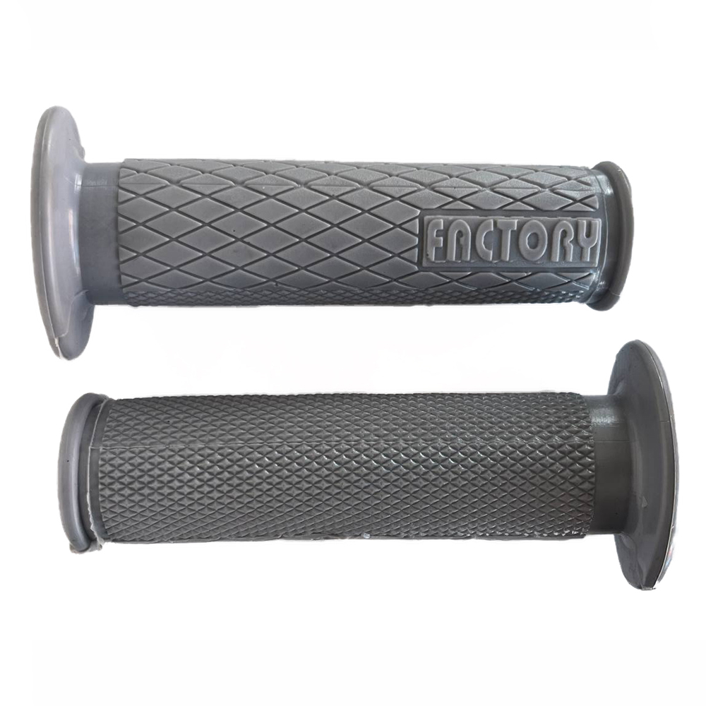 Manillar Grips Puños Tipo Protaper Letra Factory Gris Dona Pequeña Yamaha Dtk125 Dtk175 Dte Calimatic Trail Xtz125 Ybr125 Yb125 Rx100 Rx115 Suzuki Ax100 Ax4 Gixxer Ts125 Ts185 Dr200 Honda Xl200 Xr250 Tornado Xr190 FACTORY