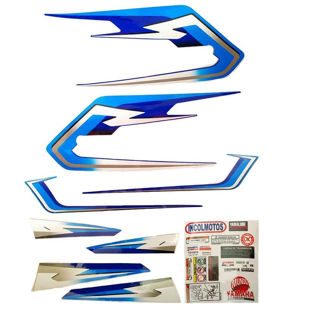 Calcomania Completa + Advertencias Yamaha Rx100 Rx115 Rx125 Rx135 King Col Celeste Azul Clasico