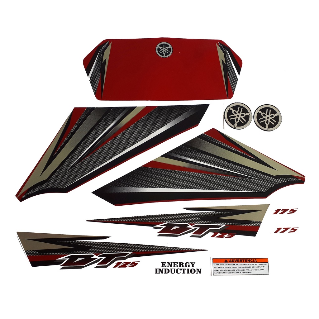 Calcomania Yamaha Dtk125 Dtk175 Completo Vino Tinto