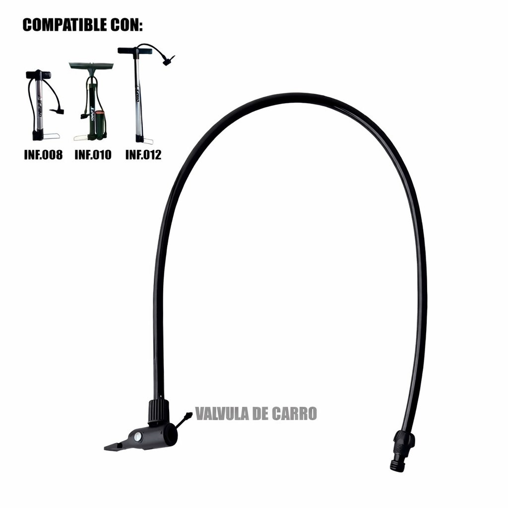 Manguera Para Inflador Bomba Negra V/Carro