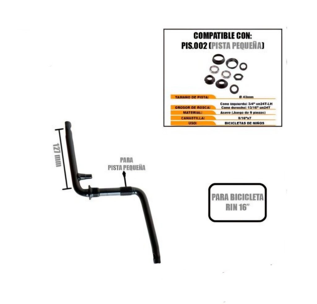 Brazo Americano 127mm 1/2 Pista Pequeña