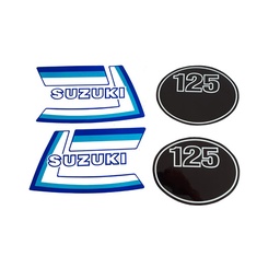 [M-4187] Calcomania Suzuki Ts125er Laterales Y Tanque Antigua Azul