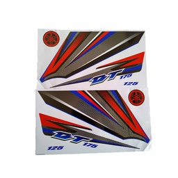 [M-0250] Calcomania Yamaha Dtk175 Dtk125 Laterales Y Tanque Rojo