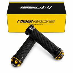 [M-0703] Manillar Grips Puños Aluminio Amarillo Yamaha Dtk125 Dtk175 Dte Calimatic Trail Xtz125 Ybr125 Yb125 Rx100 Rx115 Suzuki Ax100 Ax4 Gixxer Ts125 Ts185 Dr200 Honda Xl200 Xr250 Tornado Xr190 Factory