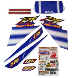 [M-1955] Calcomania Completa + Advertencias Yamaha Dtk125 Dtk175 Modelo 2001 2002 Col Azul