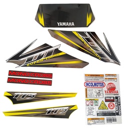 [M-1958] Calcomania Completa + Advertencias Yamaha Dtk125 Dtk175 Modelo 2017 Col Amarillo