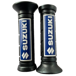 [M-2022] Manillar Grips Puños De Lujo Moto Logo Suzuki Ts125 Ts185 Ax100 Gn125 Dr200 Gixxer