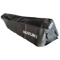 [M-2263] Forro Montura Suzuki Ts185 Estampado Suzuki Bicolor Negro Gris