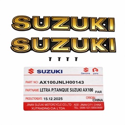 [M-2264] Emblema Tanque Suzuki Ax100 Gn125 Dorado JNLH00143 Par