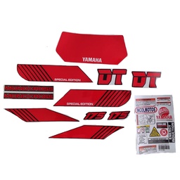 [M-2504] Calcomania Completa + Advertencias Yamaha Dtk125 Dtk175 Modelo Especial Edition Col Rojo