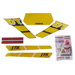 [M-2506] Calcomania Completa + Advertencias Yamaha Dtk125 Dtk175 Modelo Lara Bonilla Col Amarillo