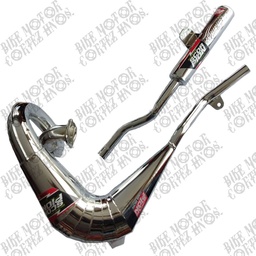 [M-2537] Escape Pipeta Y Silenciador Tipo Caracol Estilo Cromado Escorpion Yamaha Dtk125 Dtk175