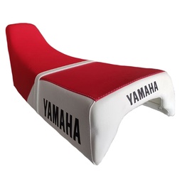 [M-2784] Sillin Montura Yamaha Dtk125 Dtk175 Bicolor Con Costura Base Plastica Sin Platinas Rojo Blanco