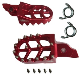 [M-2961] Estribo Reposapie Delantero Universal Rojo Yamaha Dtk125 Dtk175 Calimatic Dte Suzuki Ts125 Ts185 Dr200 Honda Tornado Xr250 Original Rider U.S.A.