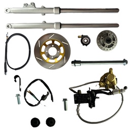 [M-3114] Sistema Freno Delantero Manzana Disco Piñon Bomba Manguera Mordaza Eje Barras Yamaha Rx115