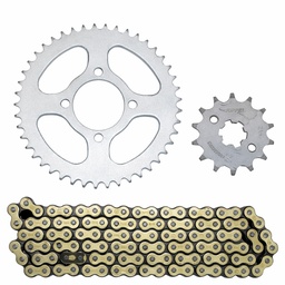 [M-3171] Catalina Cadena Piñon Yamaha Dtk125 Dtk175 Xtz125 Cadena Dorada 4 Huecos 48 -14 Dientes Riffel